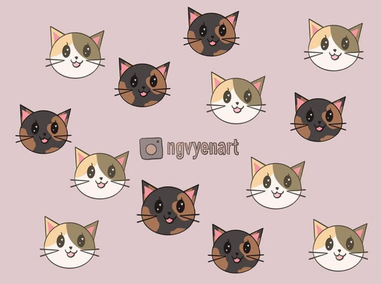 A cat themed zoom background that I illustrated.