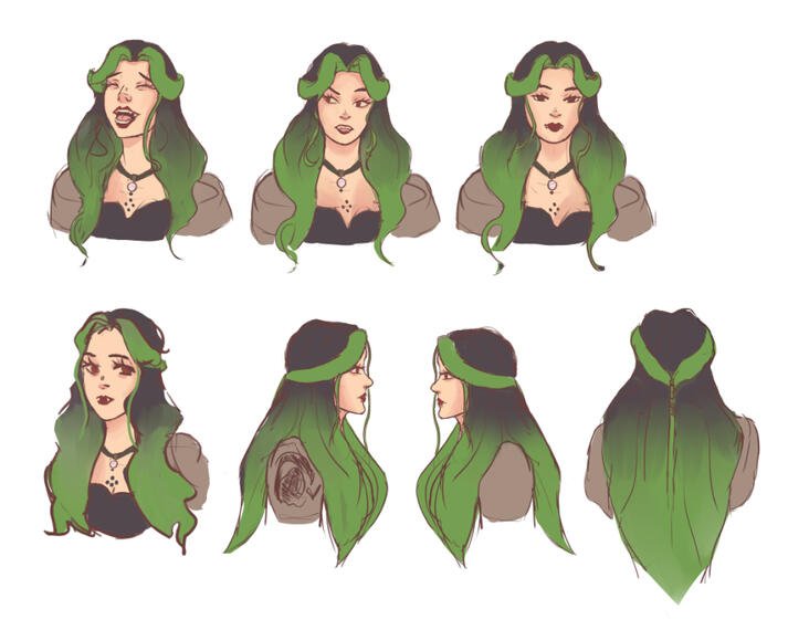 character expression sheet for alice ma (vampire oc)