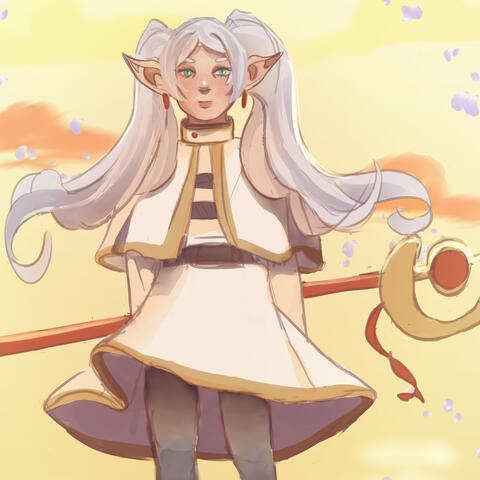 &quot;frieren&quot;; A fanart commission for the anime, &quot;Frieren: Beyond Journey&#39;s End&quot;